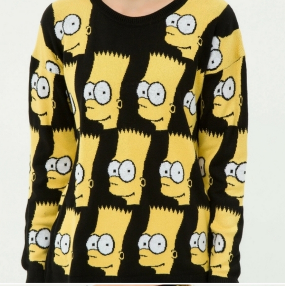 The Simpsons x KOTON All Over Print Sweater Jumper Pullover SweatShirt womens S - Picture 3 of 8